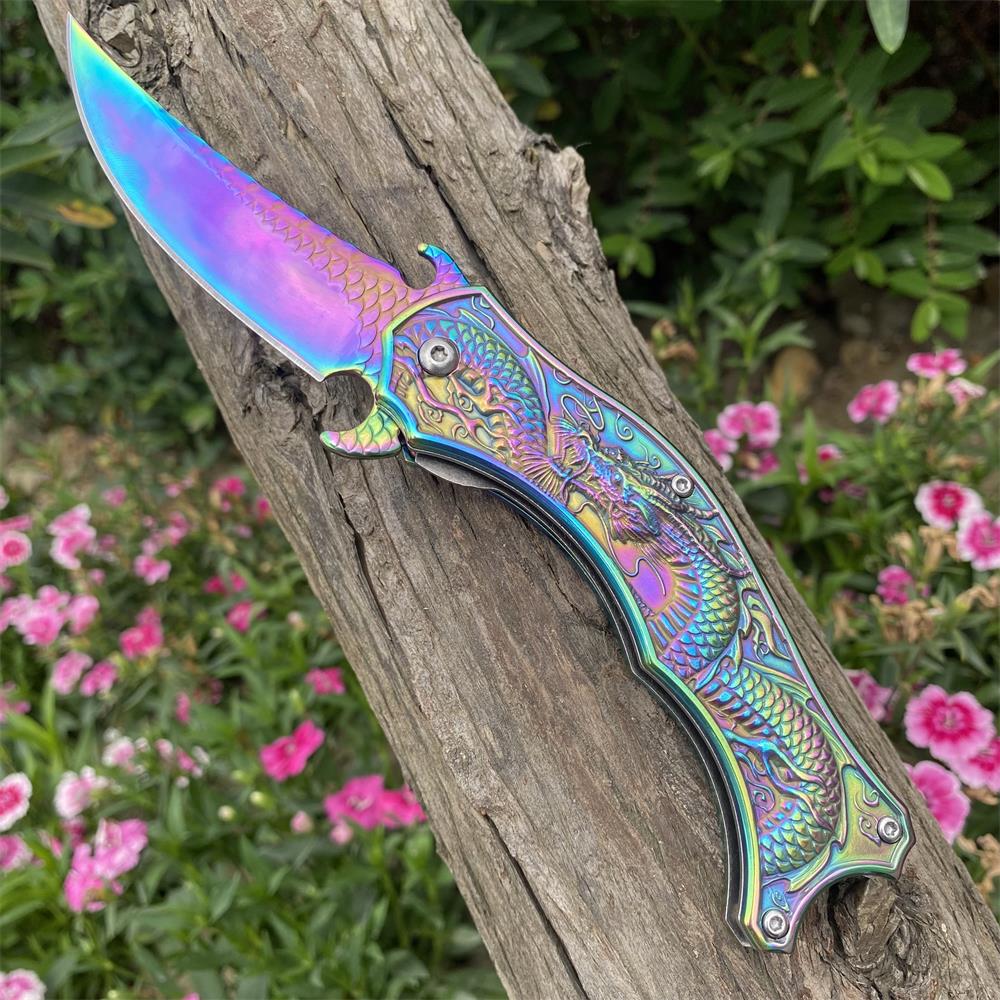 Chinese Dragon Totem Folding Knife