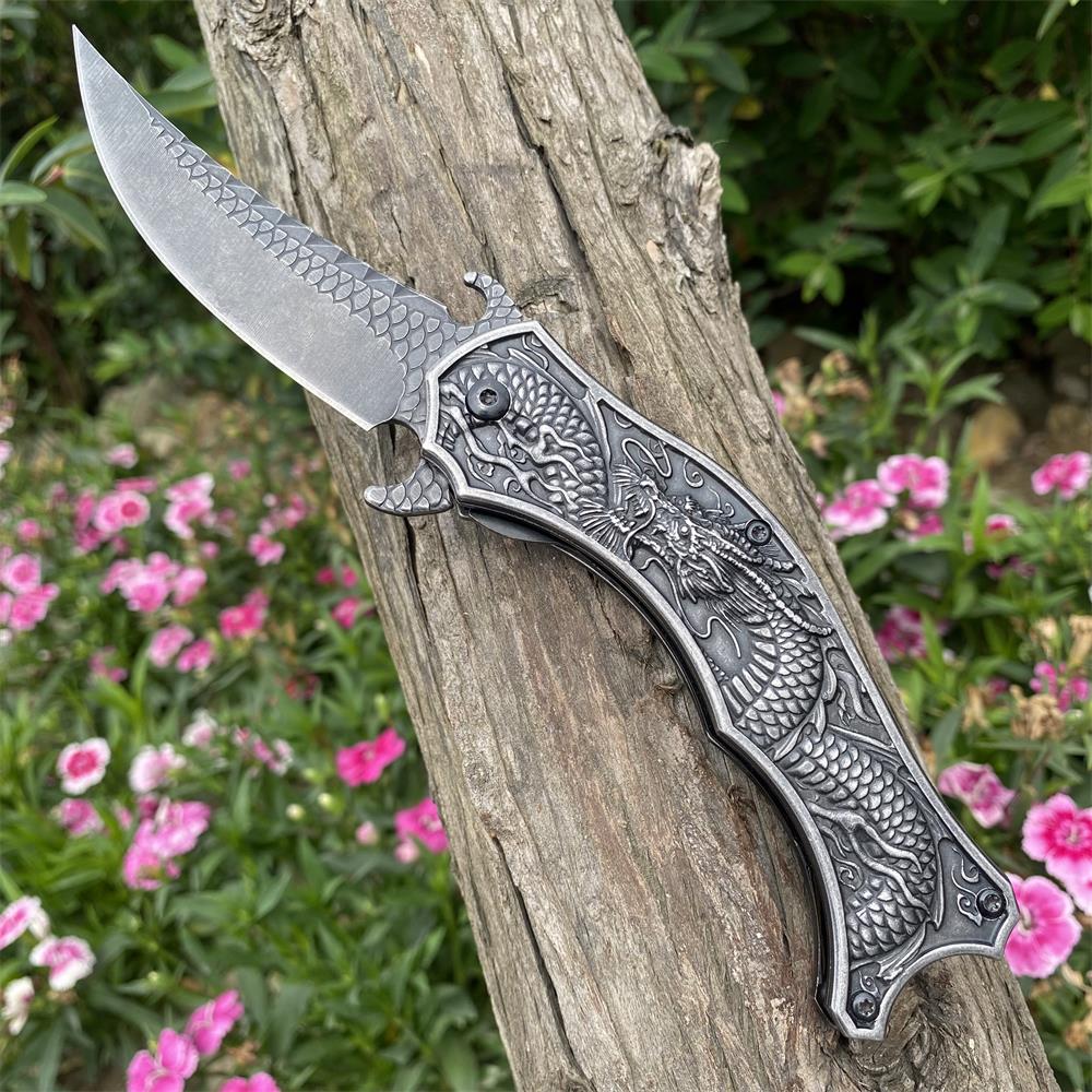 Chinese Dragon Totem Folding Knife