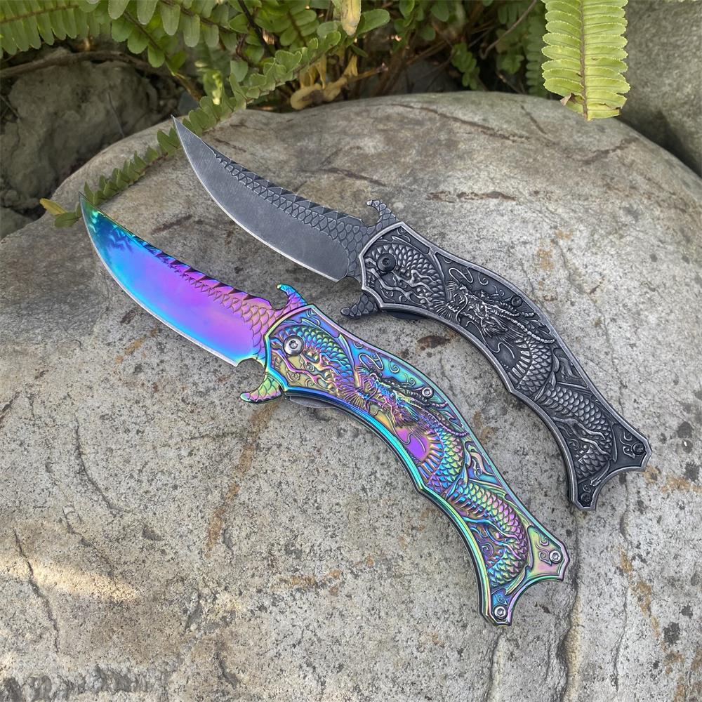 Chinese Dragon Totem Folding Knife