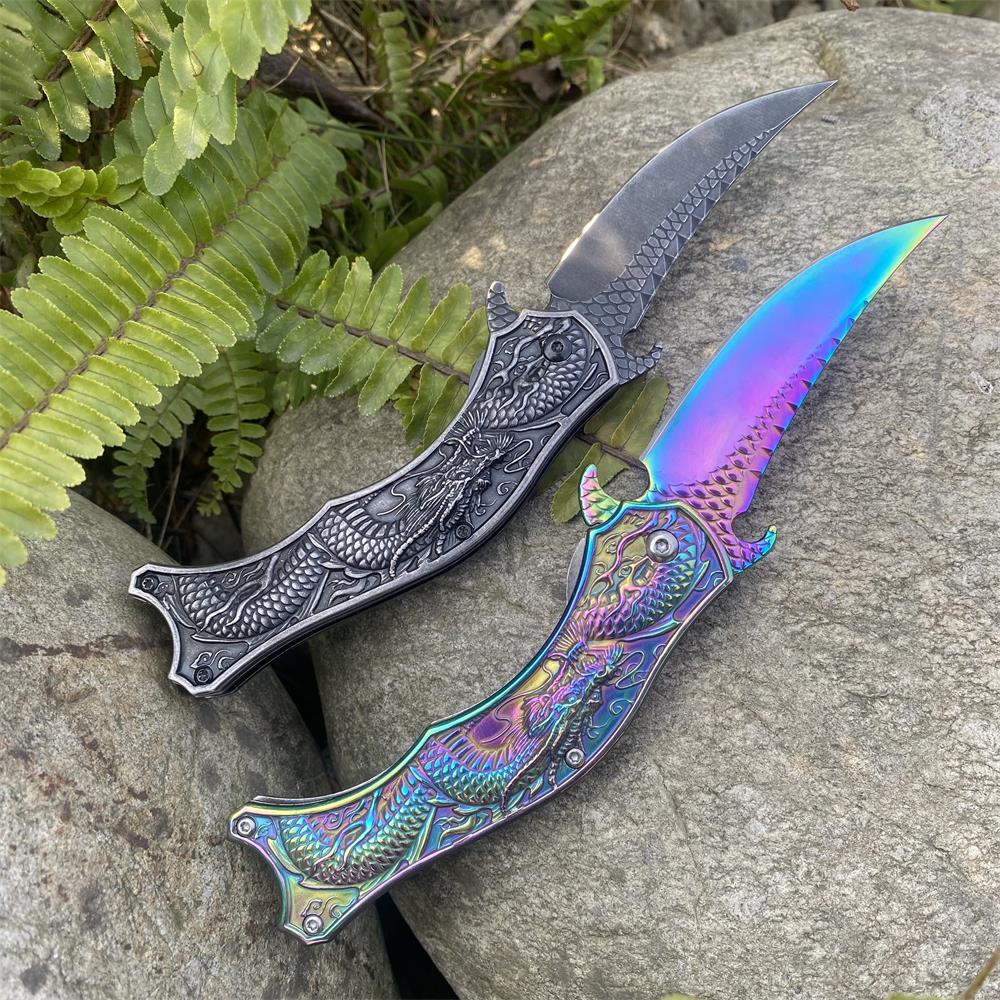 Chinese Dragon Totem Folding Knife