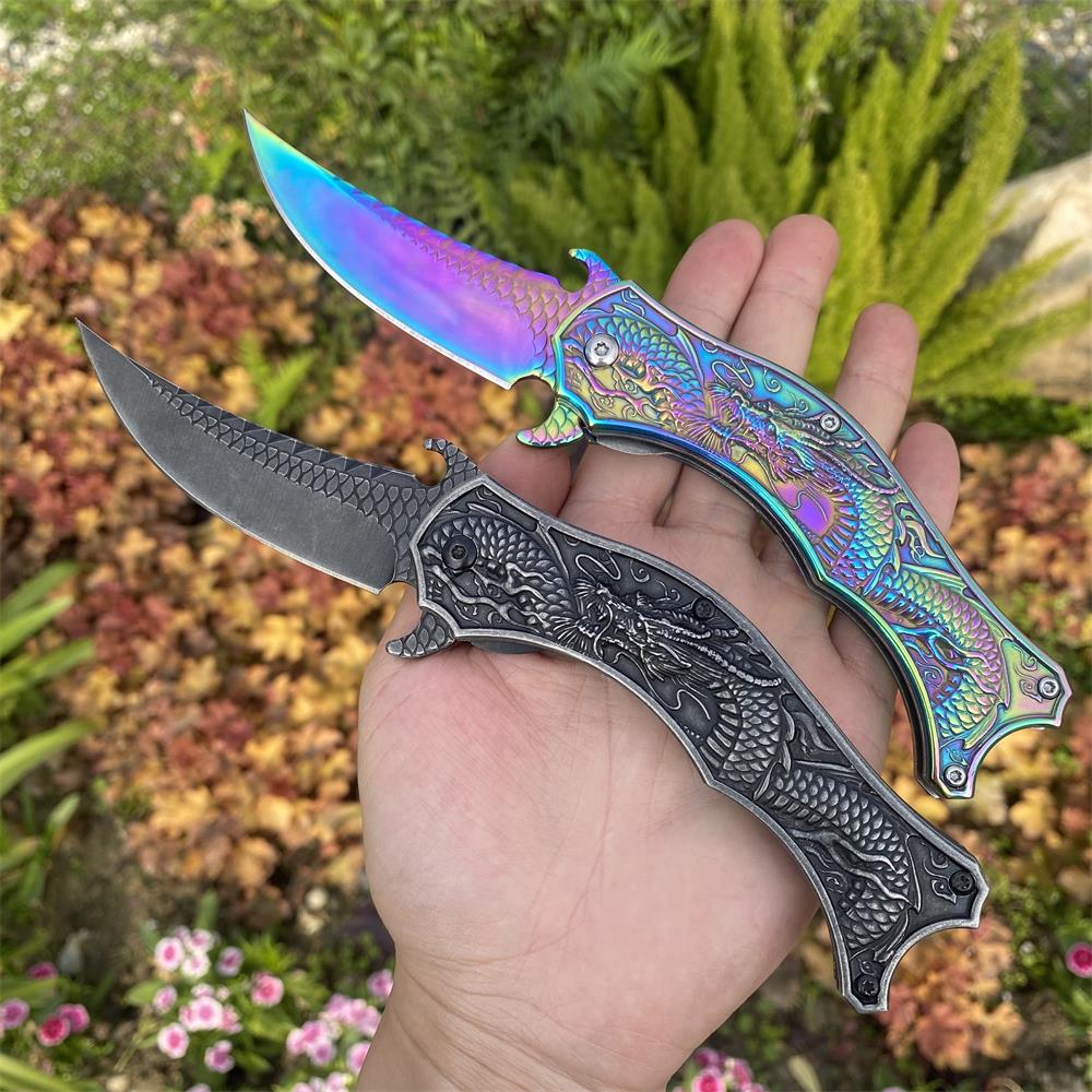 Chinese Dragon Totem Folding Knife
