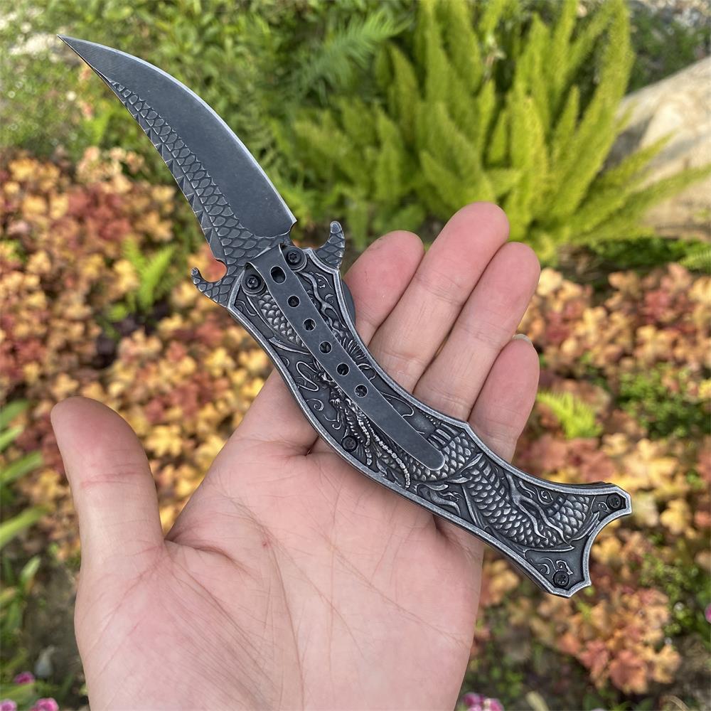 Chinese Dragon Totem Folding Knife