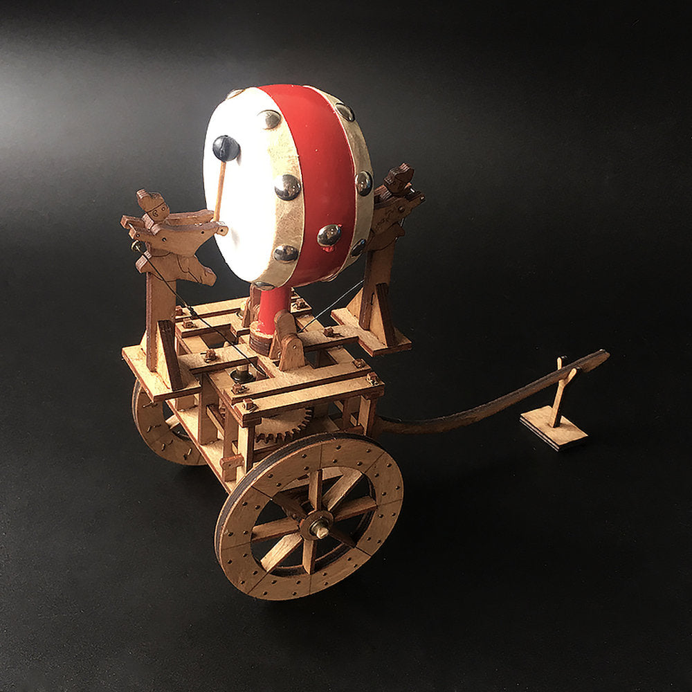 AM011 Chinese Ancient Li-Drum-Hodometer Metering Car Jiri Drum Cart