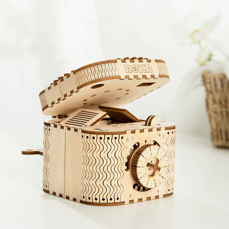 3D Password Wooden Treature Box Model Kit