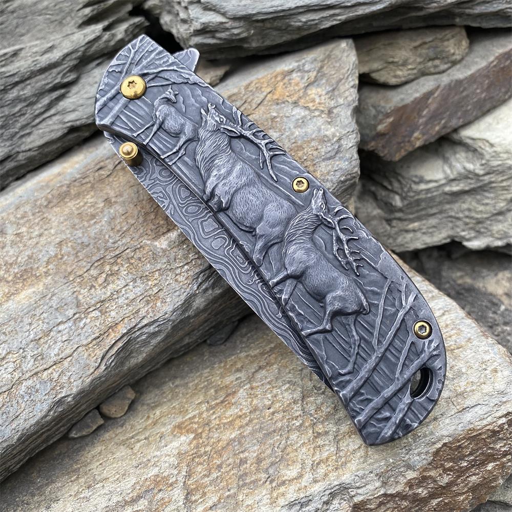 Fantastic Deer Family Folding Knife