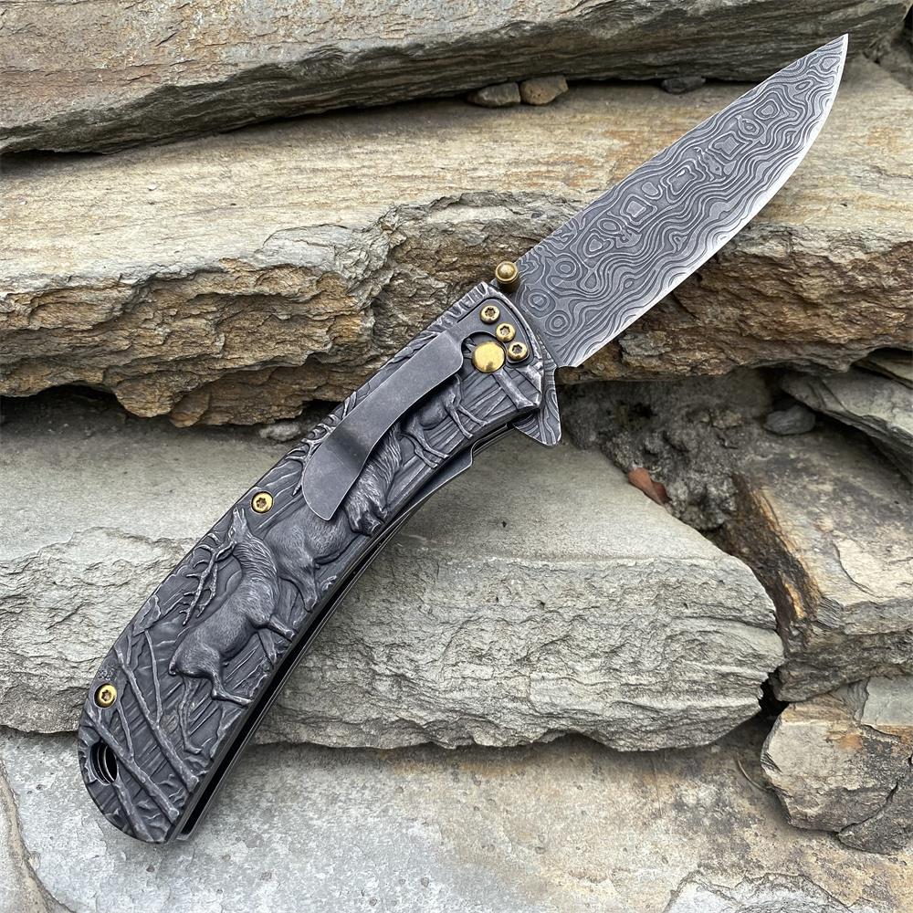 Fantastic Deer Family Folding Knife