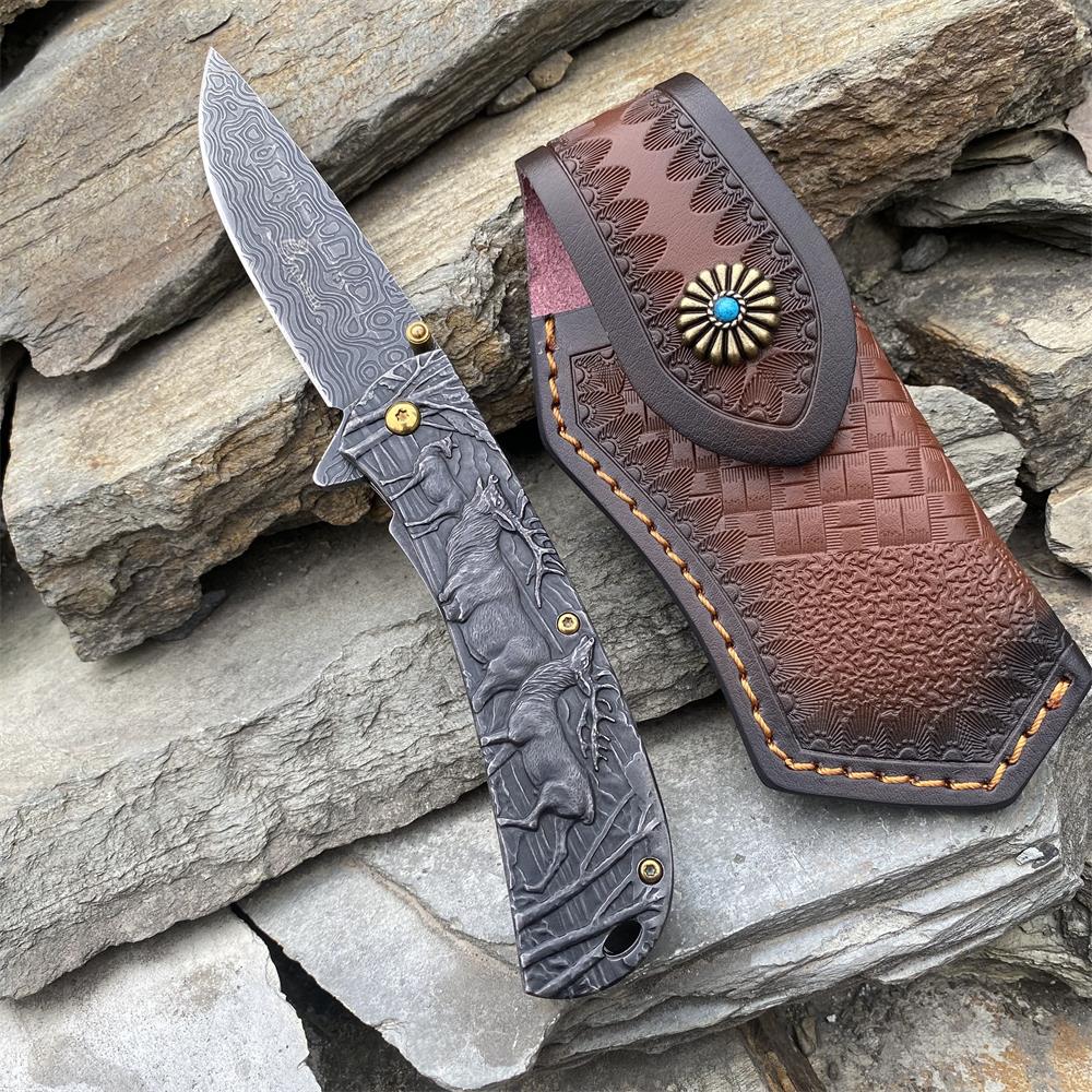 Fantastic Deer Family Folding Knife