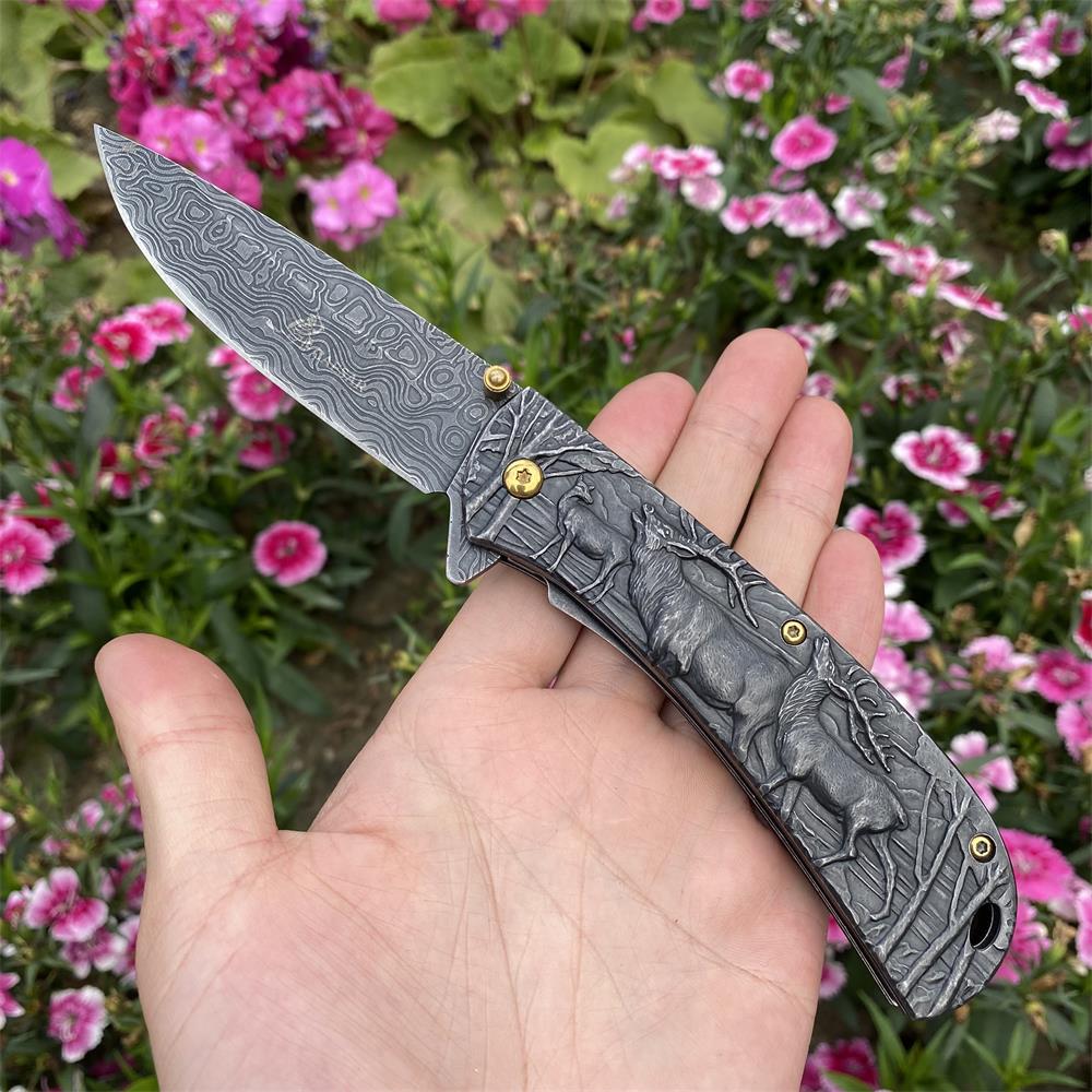 Fantastic Deer Family Folding Knife