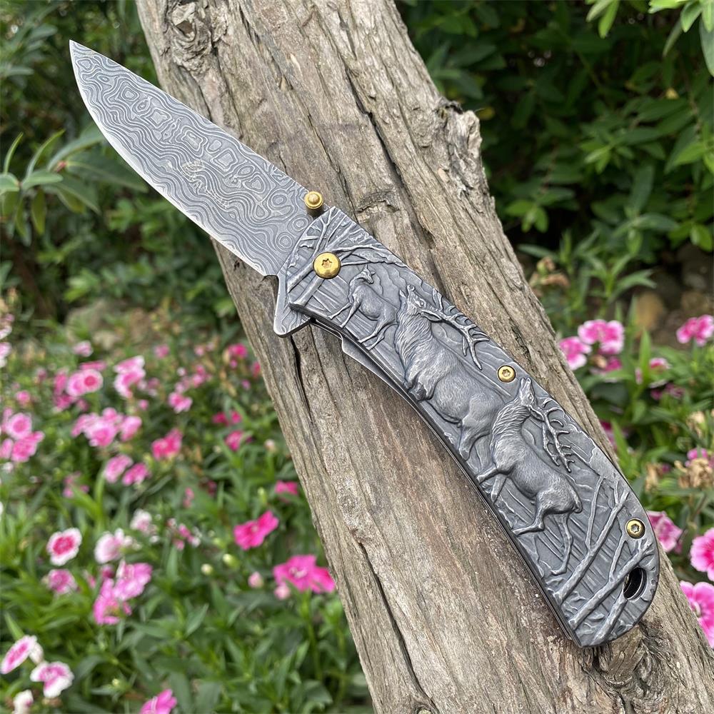 Fantastic Deer Family Folding Knife