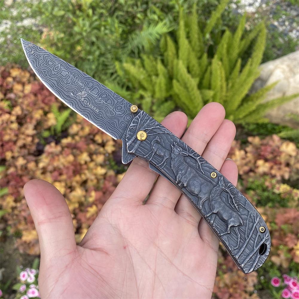 Fantastic Deer Family Folding Knife