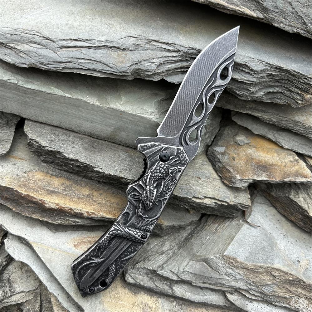 Cool Dragon With Sword Folding Knife