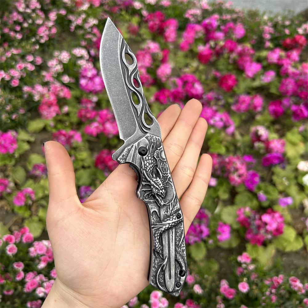 Cool Dragon With Sword Folding Knife