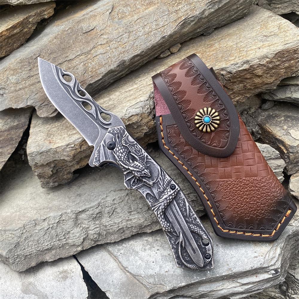 Cool Dragon With Sword Folding Knife