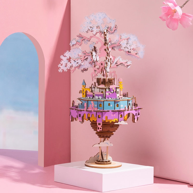 DIY 3D Puzzle Mobile Music Box Toy for Adult Children
