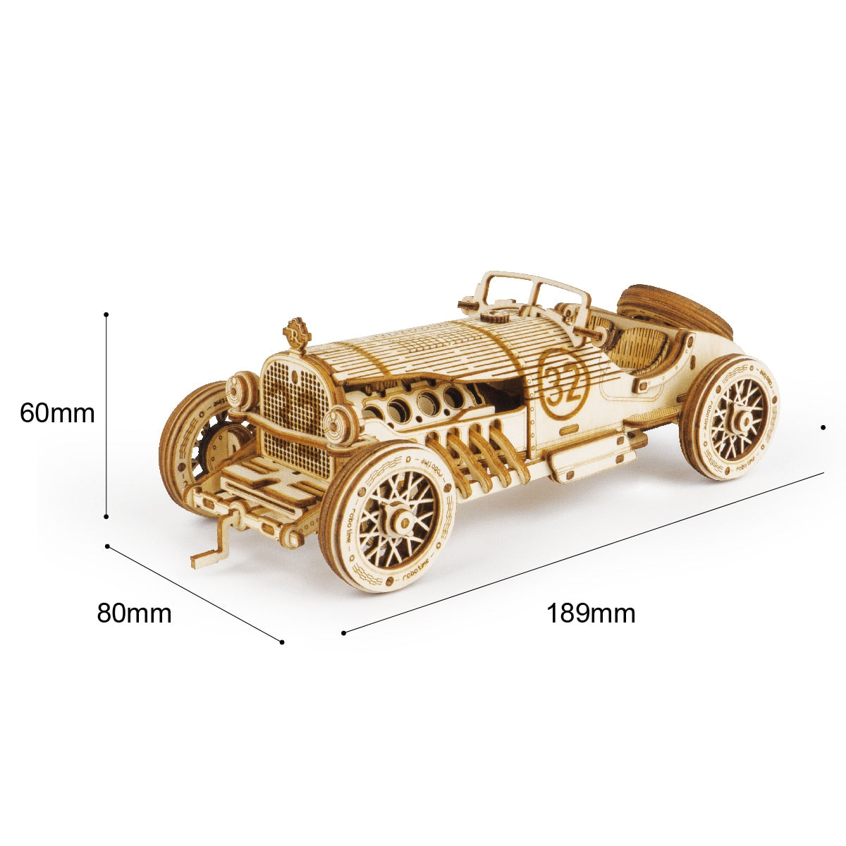 3D Grand Prix Car Wooden Puzzle Kit