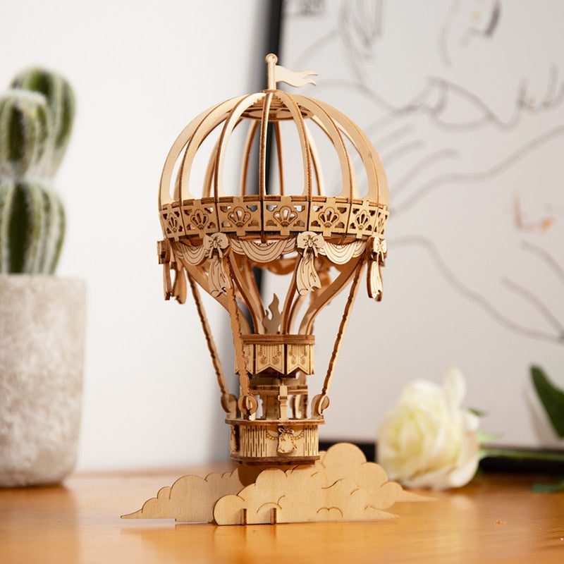 Diy 3d Gramophone Box Wooden Pumpkin Puzzle Cart Game Popular Assembly Toy Present