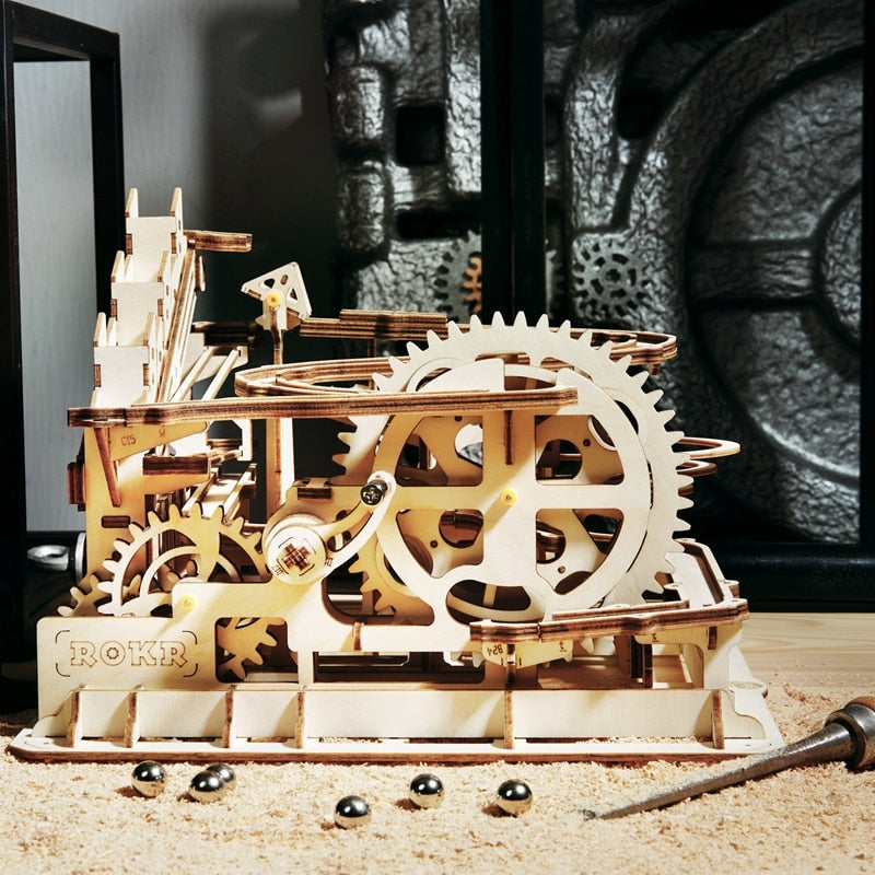 DIY Waterwheel Wooden Model Building Block Kits