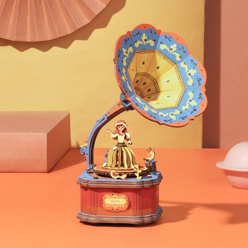 DIY 3D Puzzle Mobile Music Box Toy for Adult Children