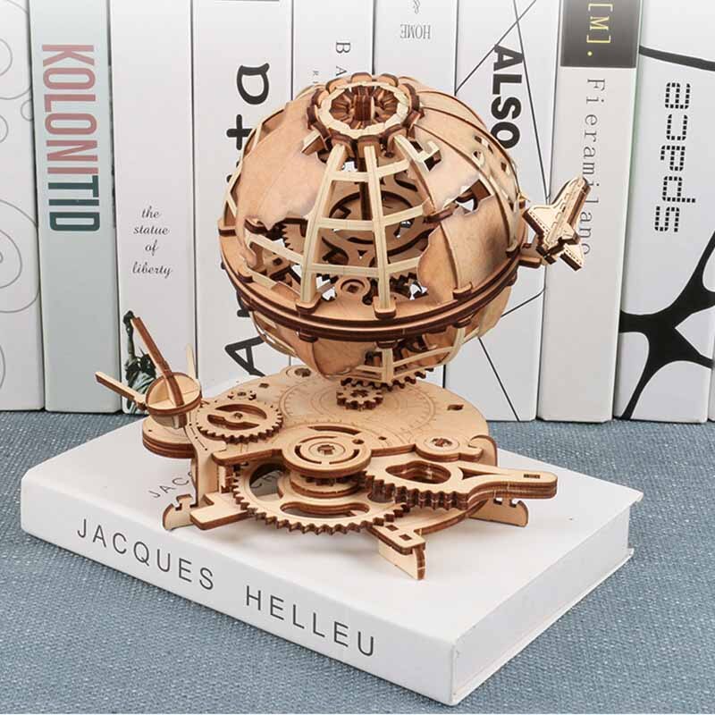 3D Globe Wooden Kit Earth Diy Model Kit Puzzle Toy For Kid