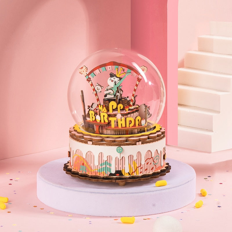 DIY 3D Puzzle Mobile Music Box Toy for Adult Children