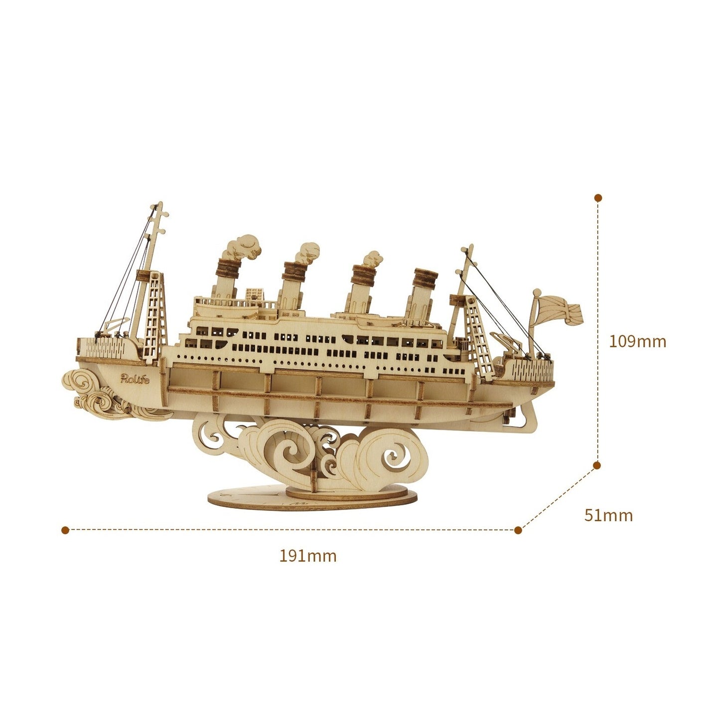 Diy 3D Wood Vintage Sailing Ship Assembly Boat Toy Present