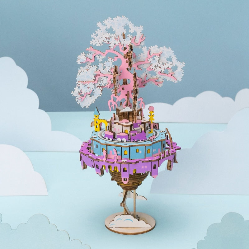 DIY 3D Puzzle Mobile Music Box Toy for Adult Children