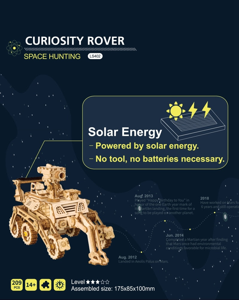 4 Kind 3D Wooden Space Hunting Solar Energy Car Model