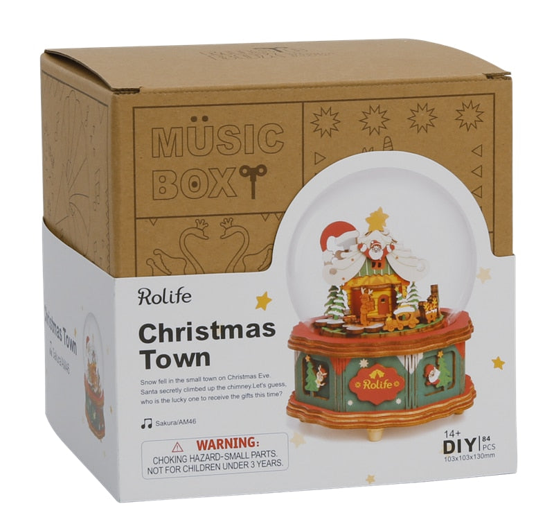 DIY 3D Puzzle Mobile Music Box Toy for Adult Children