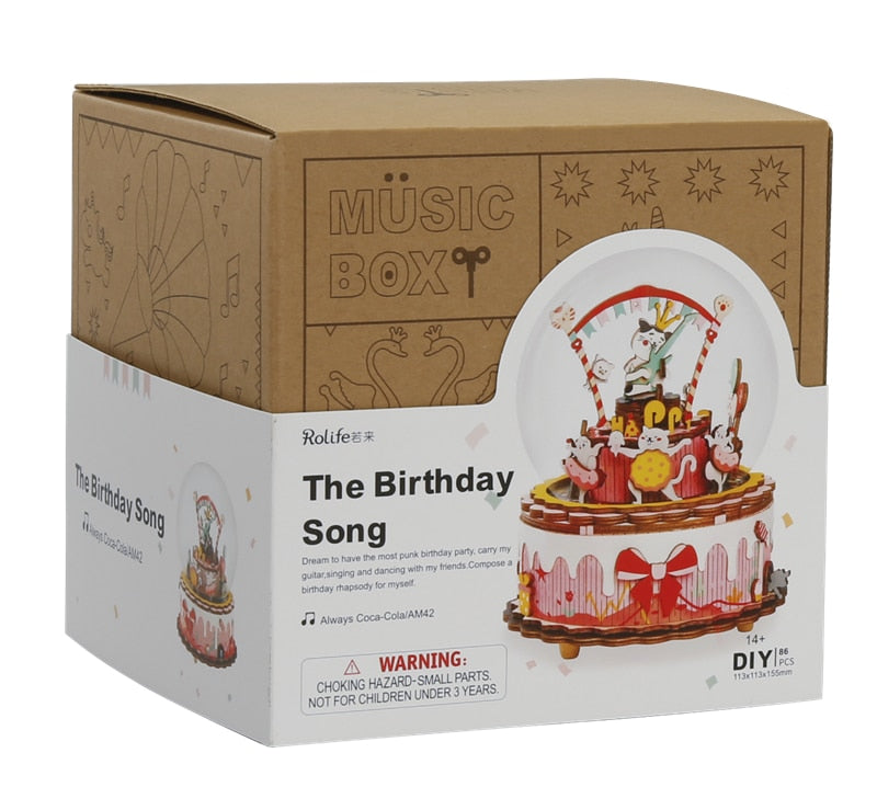 DIY 3D Puzzle Mobile Music Box Toy for Adult Children