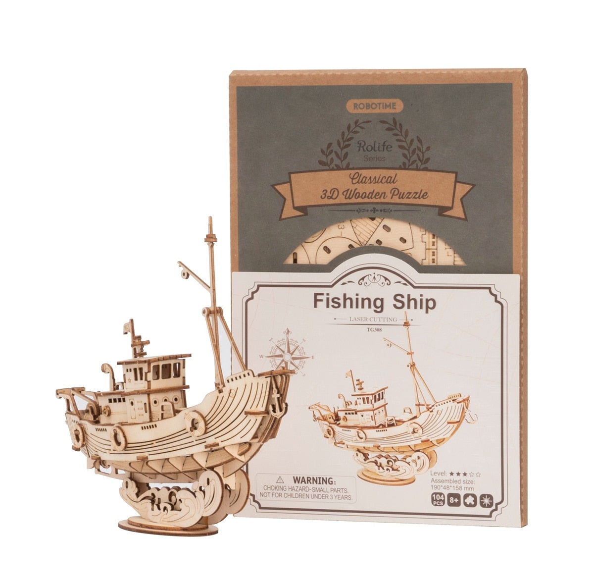 Diy 3D Wood Vintage Sailing Ship Assembly Boat Toy Present