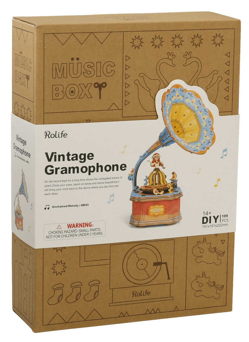 DIY 3D Puzzle Mobile Music Box Toy for Adult Children