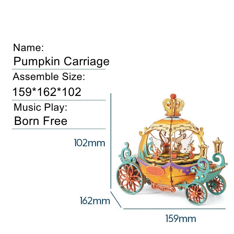 DIY 3D Puzzle Mobile Music Box Toy for Adult Children