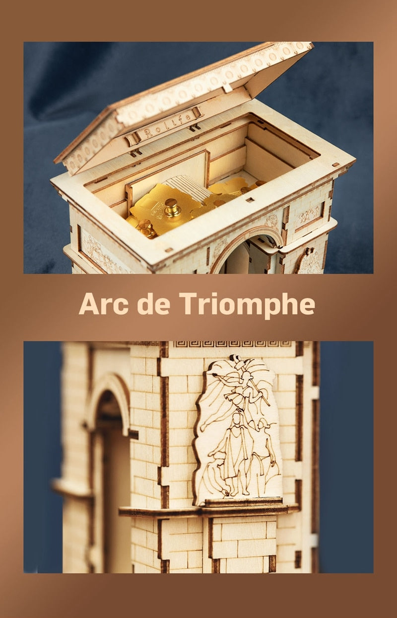 Diy 3d Arc of The Triumph Wooden Puzzle Popular Toy Present