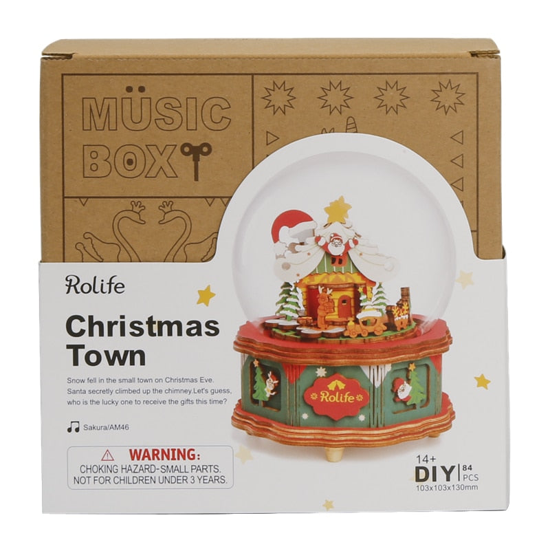 DIY 3D Puzzle Mobile Music Box Toy for Adult Children