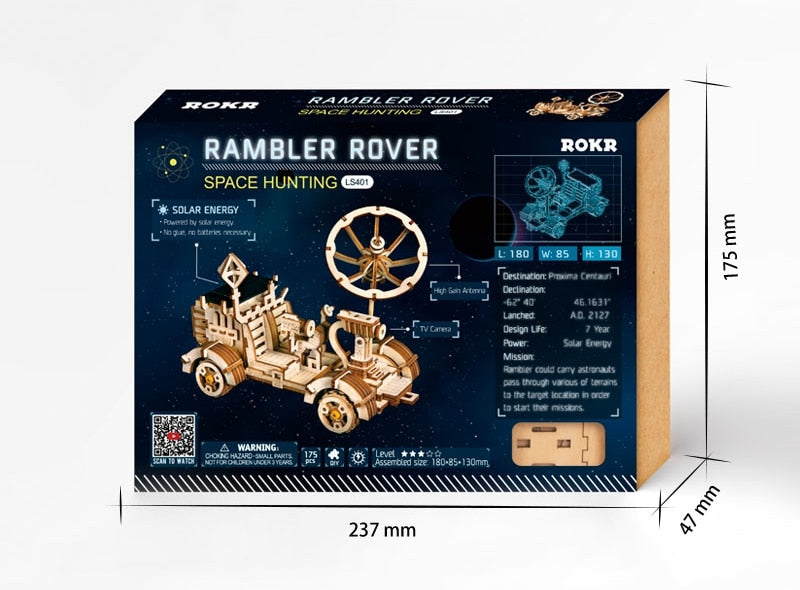 4 Kind 3D Wooden Space Hunting Solar Energy Car Model