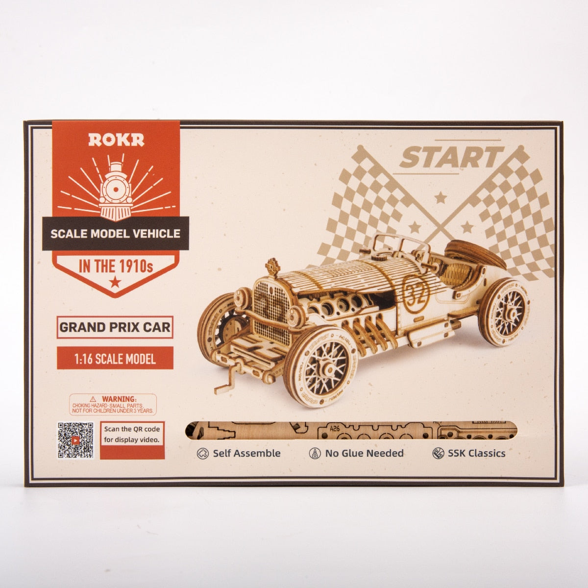3D Grand Prix Car Wooden Puzzle Kit