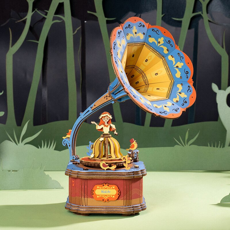 DIY 3D Puzzle Mobile Music Box Toy for Adult Children