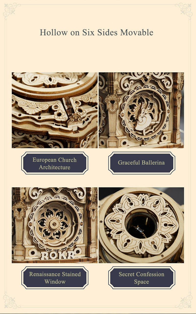 Diy 3d Secret Garden Wooden Puzzle Assembly Music Box