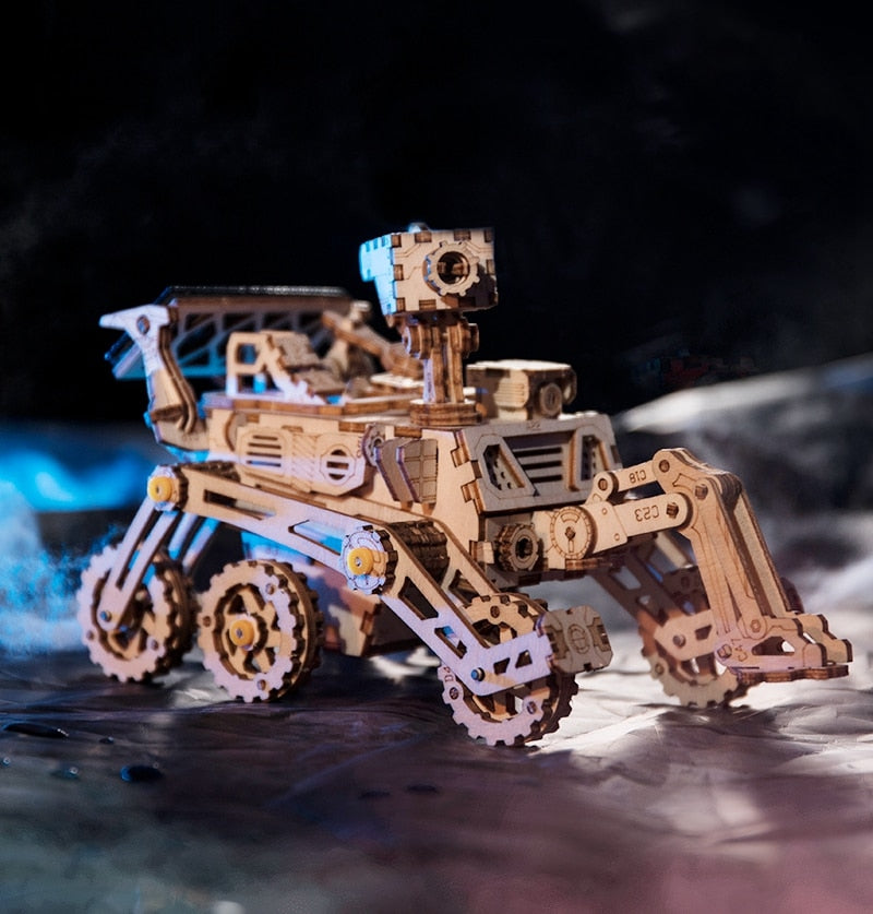 4 Kind 3D Wooden Space Hunting Solar Energy Car Model