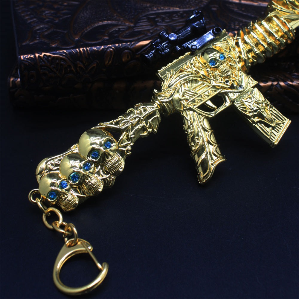 HK416 Golden Skull Miniature Metal Gun 20CM/7.9"
