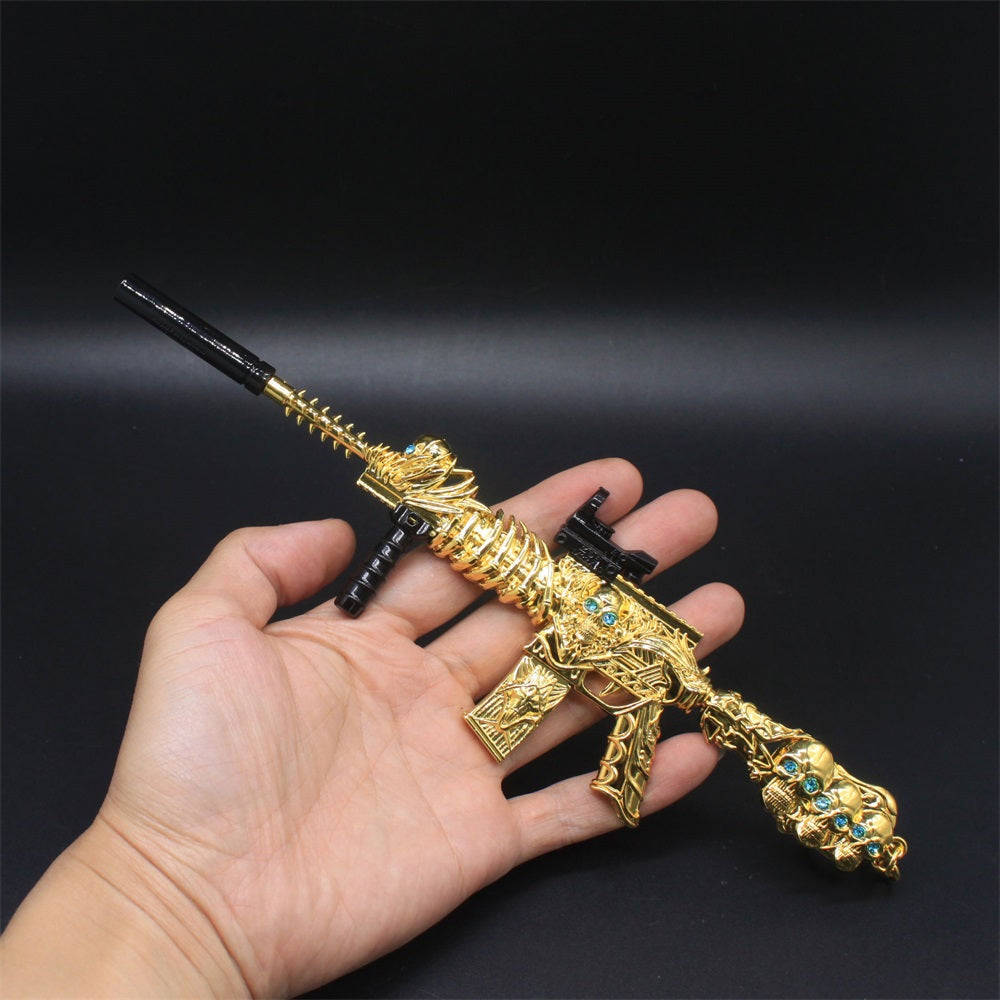 HK416 Golden Skull Miniature Metal Gun 20CM/7.9"