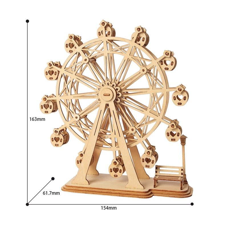 Diy 3D Construction Wooden Puzzle Model Kits Assembly Toy Present