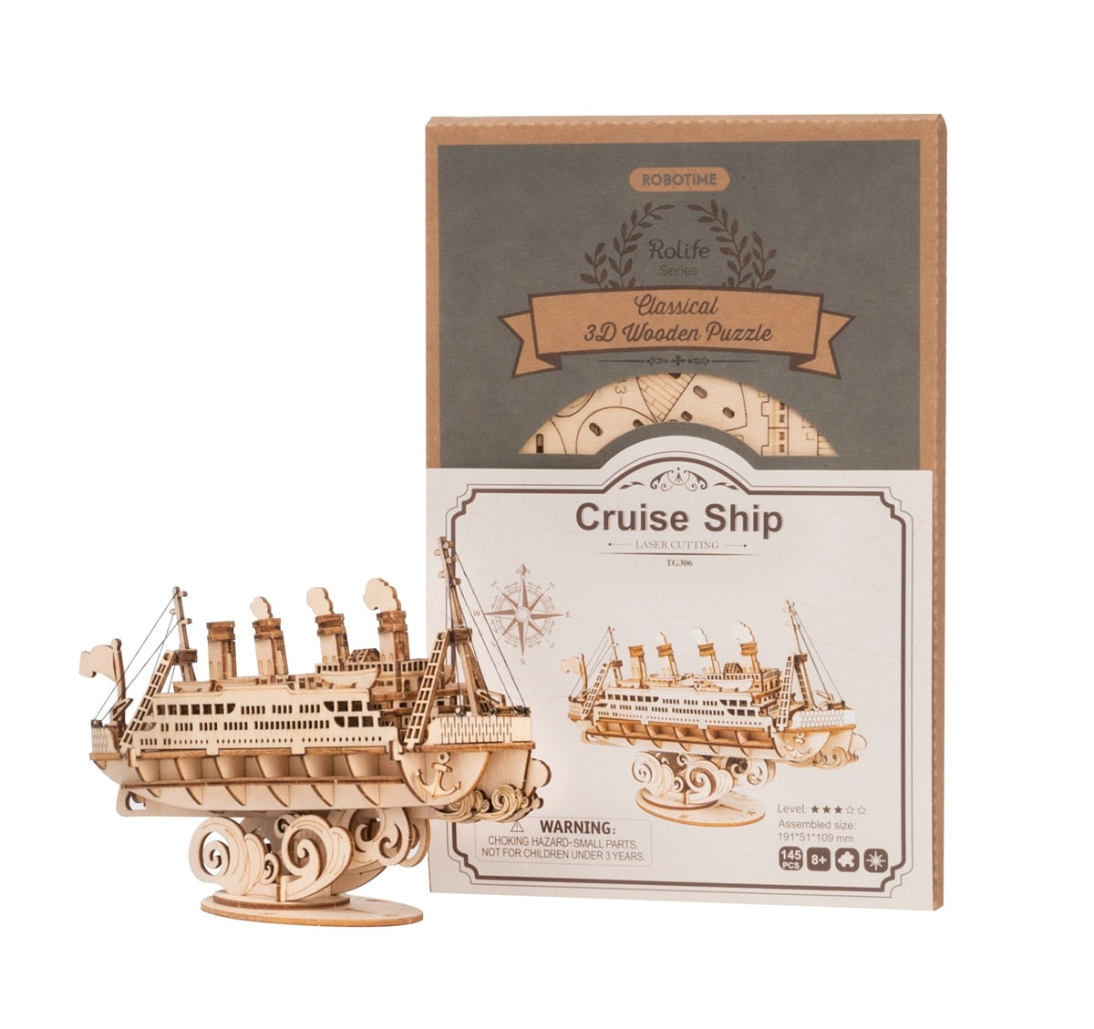 Diy 3D Wood Vintage Sailing Ship Assembly Boat Toy Present