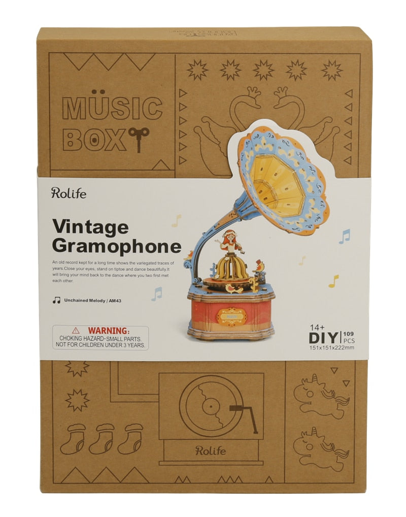 DIY 3D Puzzle Mobile Music Box Toy for Adult Children