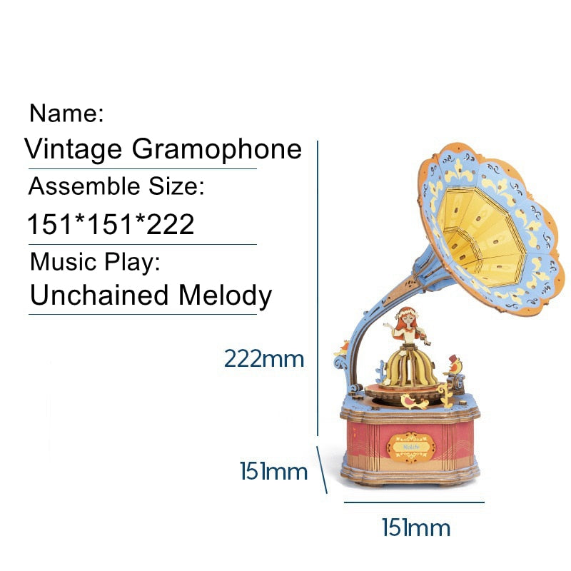 DIY 3D Puzzle Mobile Music Box Toy for Adult Children