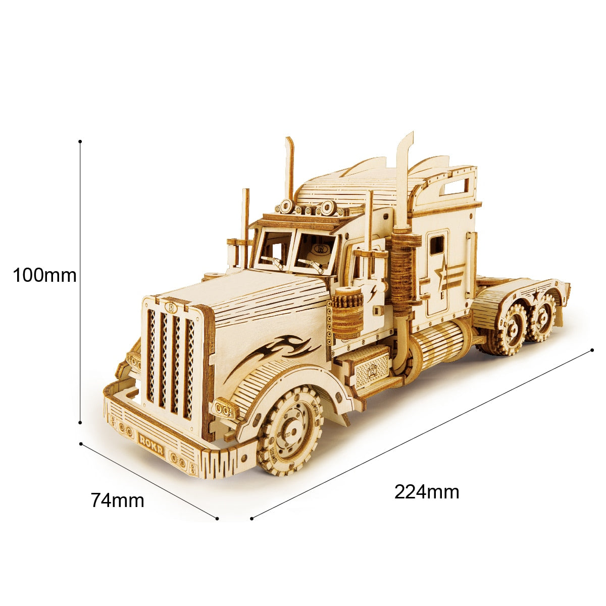 3D America Heavy Truck Wooden Puzzle Kit