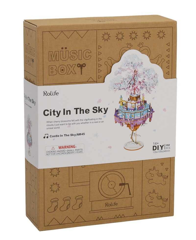 DIY 3D Puzzle Mobile Music Box Toy for Adult Children