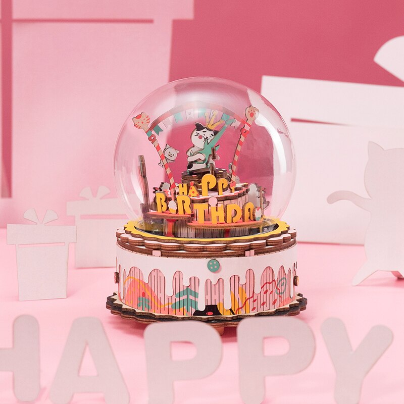DIY 3D Puzzle Mobile Music Box Toy for Adult Children