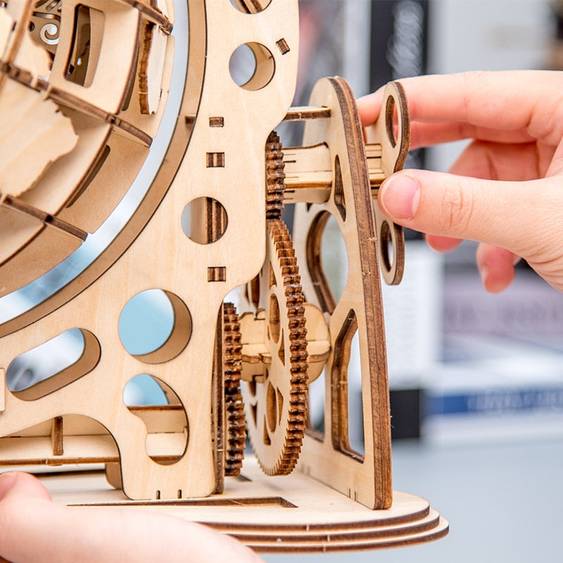 Rotatable 3D Globe Laser Cutting Wooden Puzzle Kit