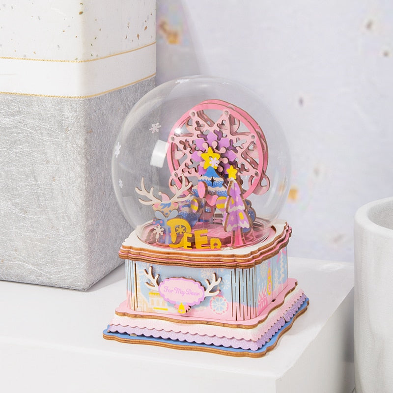 DIY 3D Puzzle Mobile Music Box Toy for Adult Children